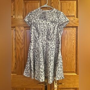 Zara - Black and White Animal Print Mini Dress